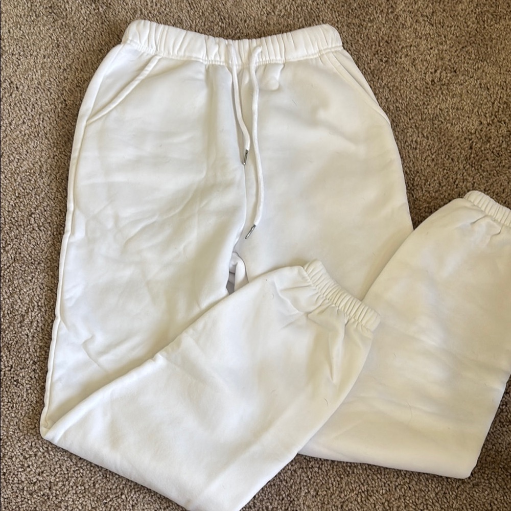 SHEIN Soft White Fleece Pants